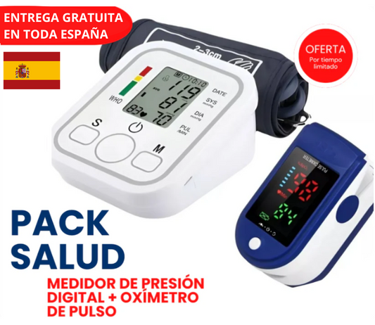 Pack Salud en Casa: Oxímetro + Tensiómetro Digital